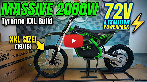 Riesiges 2000W Elektro Cross bike! ⚡ Tyranno 72V XXL – Auspacken & Montageanleitung