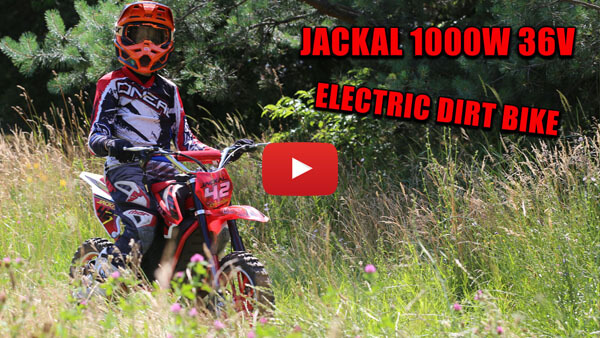 Jackal 1000W 36V Electric Dirt Bike Kids Motorbike Test ride video