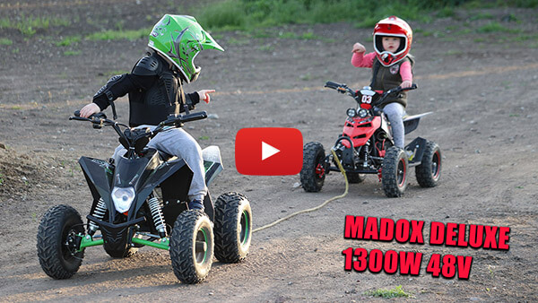 Madox Deluxe 1300W 48V Electric Quad Bike with Neodymium magnet motor, lthium-ion battery - test ride video