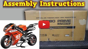 How to assemble 50cc Pocket Bike Tribo from Nitro Motors. Instruction video