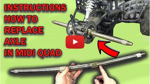 Video instructions how to replace rear axle in 125cc Quad