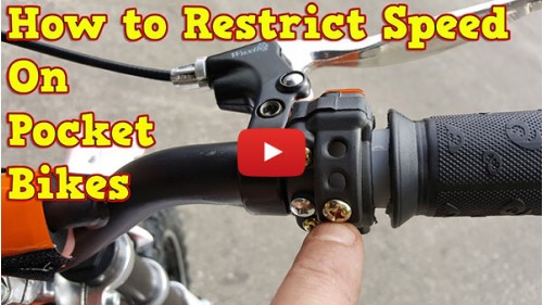 Video-instructies voor het beperken van de snelheid in een mini-motorfiets