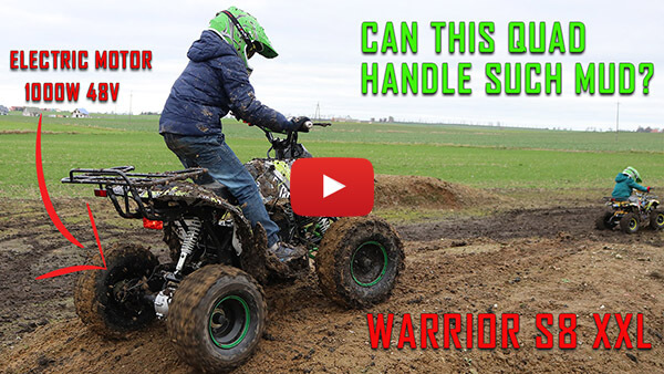 Warrior S8 1000W 48V XXL Elektriska 4-hjuling Quad for Barn Testkörningsvideo