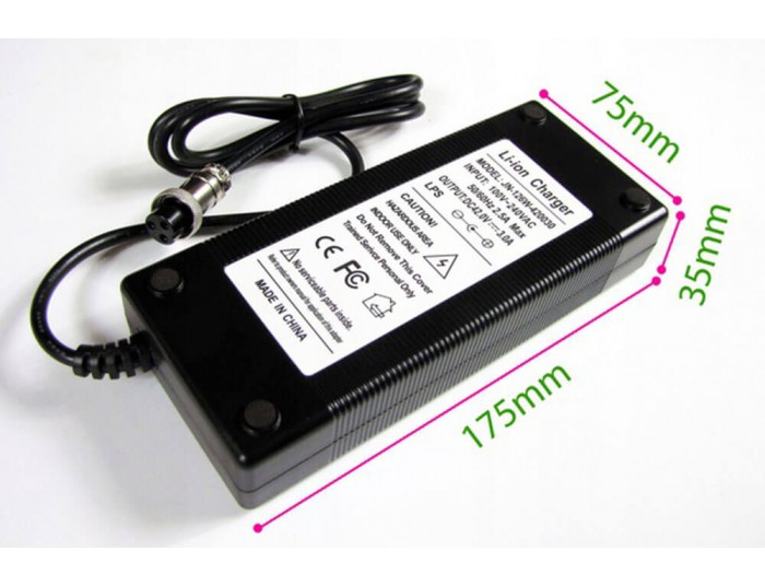 Chargeur 36V 3ah pour batterie Lithium-Ion pour véhicules électriques - Quad, Pocket Bike, Motocross, Trottinettes