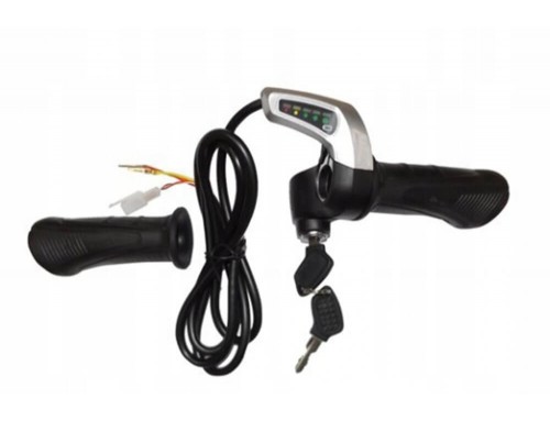 Accélérateur pour véhicules électriques 24V 36V 48V 60V avec clé de contact et jauge de batterie