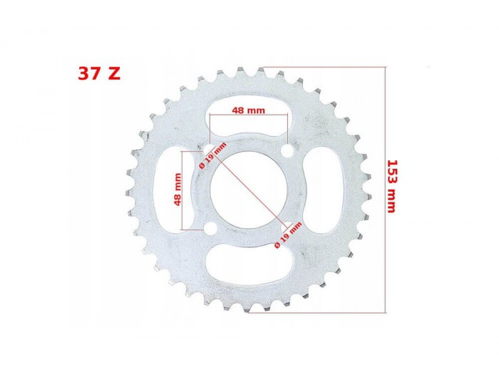 Rear sprocket 420 37T for 110cc, 125cc, Electric Quad, Dirt Bike Rear sprocket 420 37T for 110cc, 125cc, Electric Quad, Dirt Bike