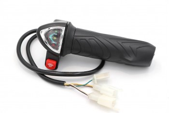Gashendel voor elektrische voertuigen 36V, 48V met batterijmeter en lichtschakelaar
