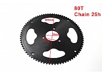 Achtertandwiel 80T 25h voor 49cc, Elektrisch Mini Crosser