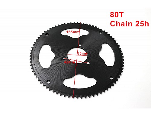 Achtertandwiel 80T 25h