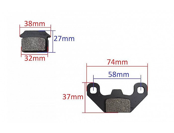 Plaquettes de frein pour moteur NRG50 49cc 2 temps 9cv Kick Start