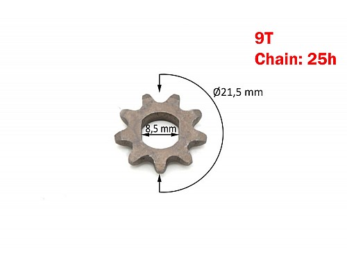 Zębatka przednia 9 zębów 25H