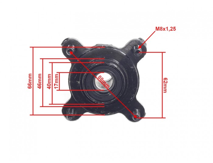 Front wheel hub for 110cc, 125cc, Electric Quad