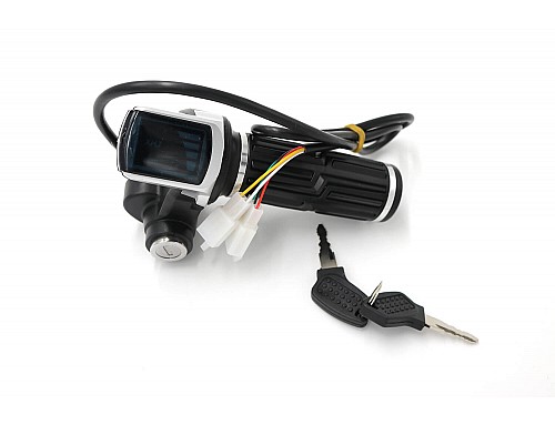 Przepustnica do pojazdów elektrycznych 36V ze stacyjką i wskaźnikiem akumulatora