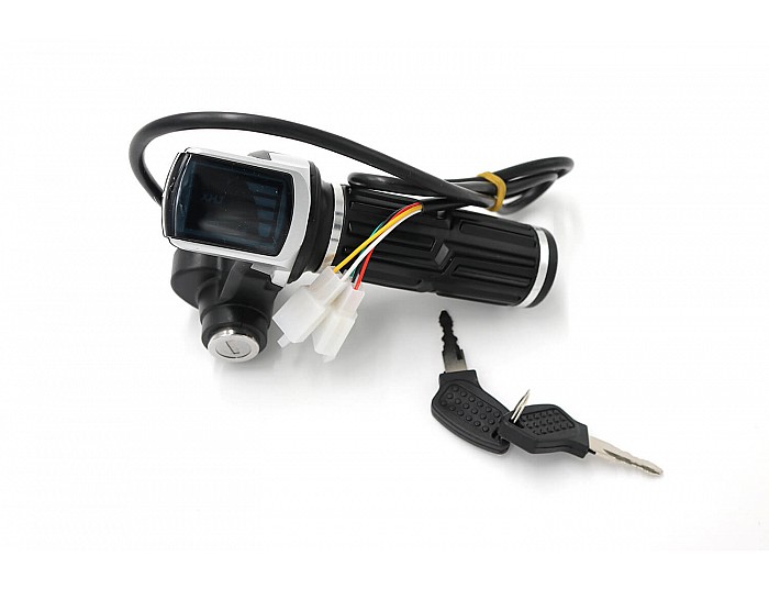 Przepustnica do pojazdów elektrycznych 36V ze stacyjką i wskaźnikiem akumulatora