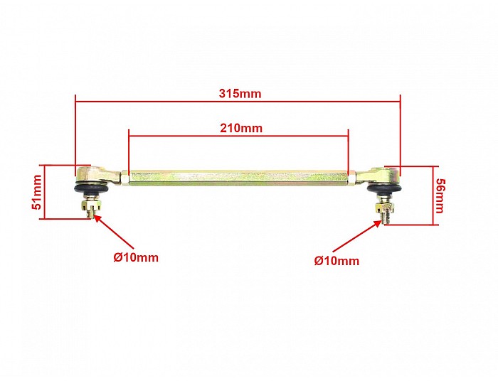 Dragstång för 5125, 150, 180 elektrisk quad