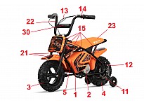 Spare Parts for Eco Flee 300W 24V Electric Mini Cross Bike from Nitro Motors