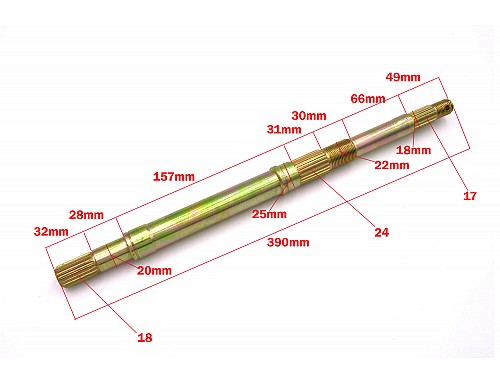 Bakaxel för 1500W 60V Quad med differential