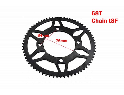 Achtertandwiel 68 tanden T8F voor elektrische Cross Bike Tiger VX