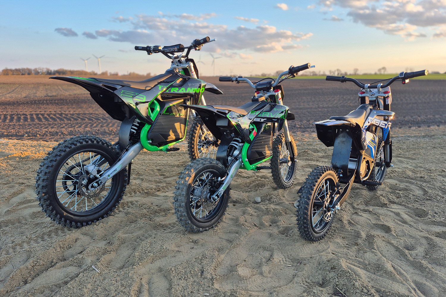 Elektrische Cross Bikes der VX-Modelle von Nitro Motors (Tiger, Serval, Tyranno)