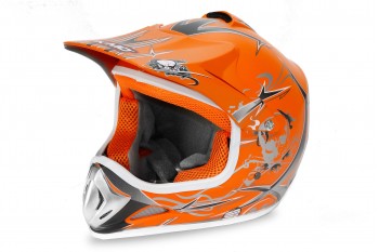 Kimo - motocrossowy kask dla dzieci i młodzieży - Pomarańczowy