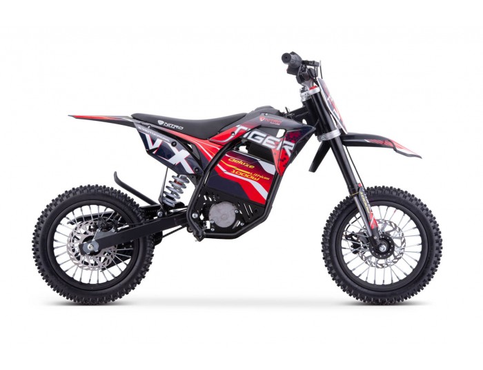 Tiger VX 1000W 36V LI-ION Mini Moto Électrique Cross Enfant moteur à aimant néodyme Lithium-Ion 48V 13Ah 12/12