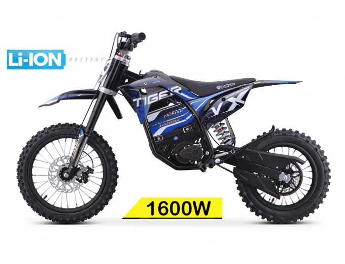 Tiger VX 1600W 48V Elektriska Dirt Bike 48V 13Ah Litiumjon neodymmagnetmotor 14/12