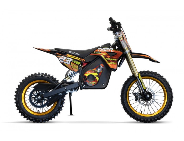 Tiger 1500W 48V Electric Dirt Bike Kids Motorbike 1300w Neodymium Magnet Motor Lithium-Ion Battery