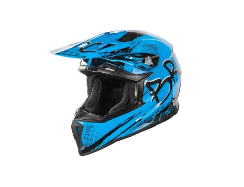 Kimo Bro V2 - motocross helmet for children and teenagers - Blue