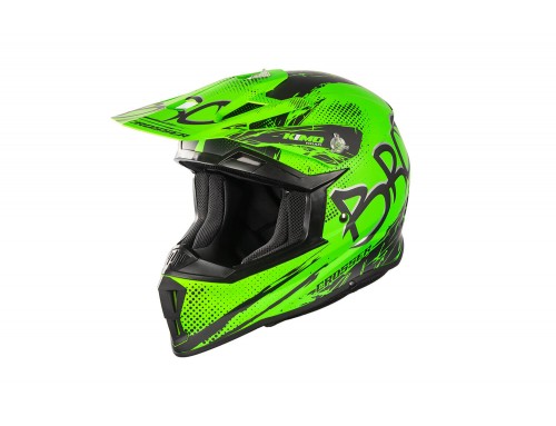 Kimo Bro V2 - motocross helmet for children and teenagers - Green