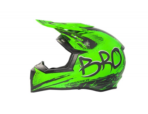 Kimo Bro V2 - motocross helmet for children and teenagers - Green