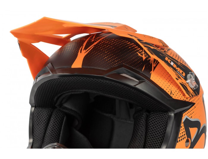 Kimo Bro V2 - motocross helmet for children and teenagers - Orange