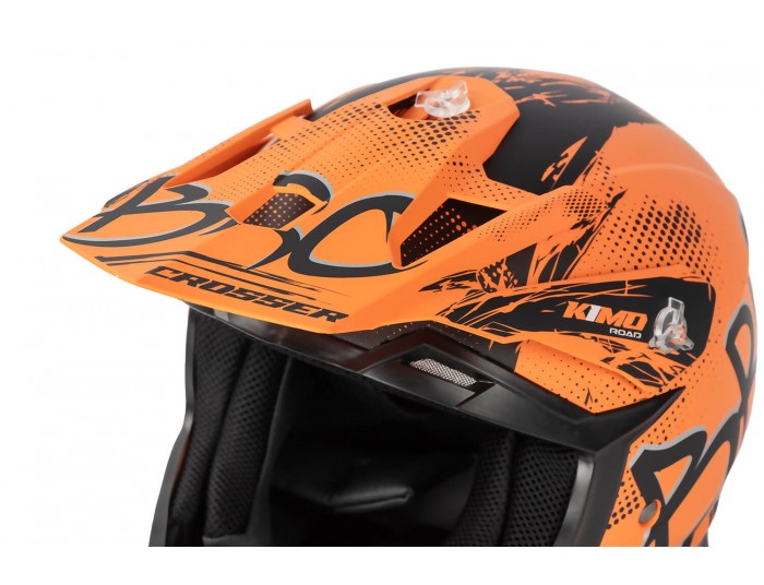 Kimo Bro V2 - motocross helmet for children and teenagers - Orange