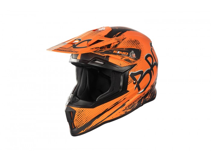 Kimo Bro V2 - motocross helmet for children and teenagers - Orange