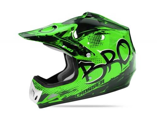 Kimo Bro - motocross helmet for children and teenagers - Green