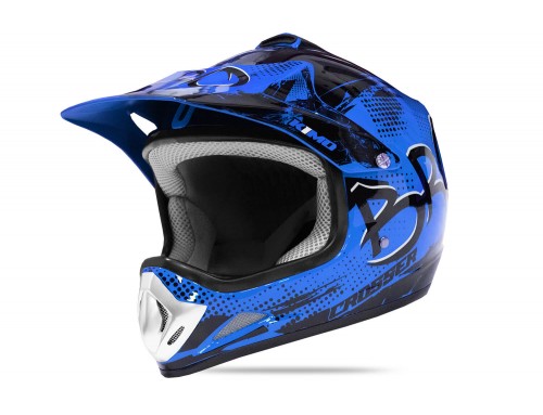 Kimo Bro - motocross helmet for children and teenagers - Blue