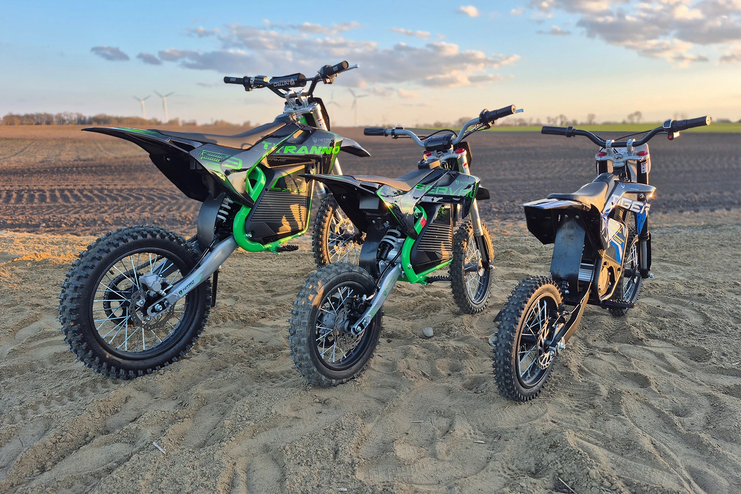Electric Dirt Bikes VX models from Nitro Motors (Tiger, Serval, Tyranno)