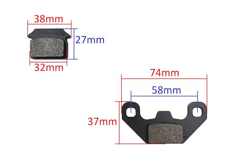 Plaquettes de frein pour moteur NRG50 49cc 2 temps 9cv Kick Start