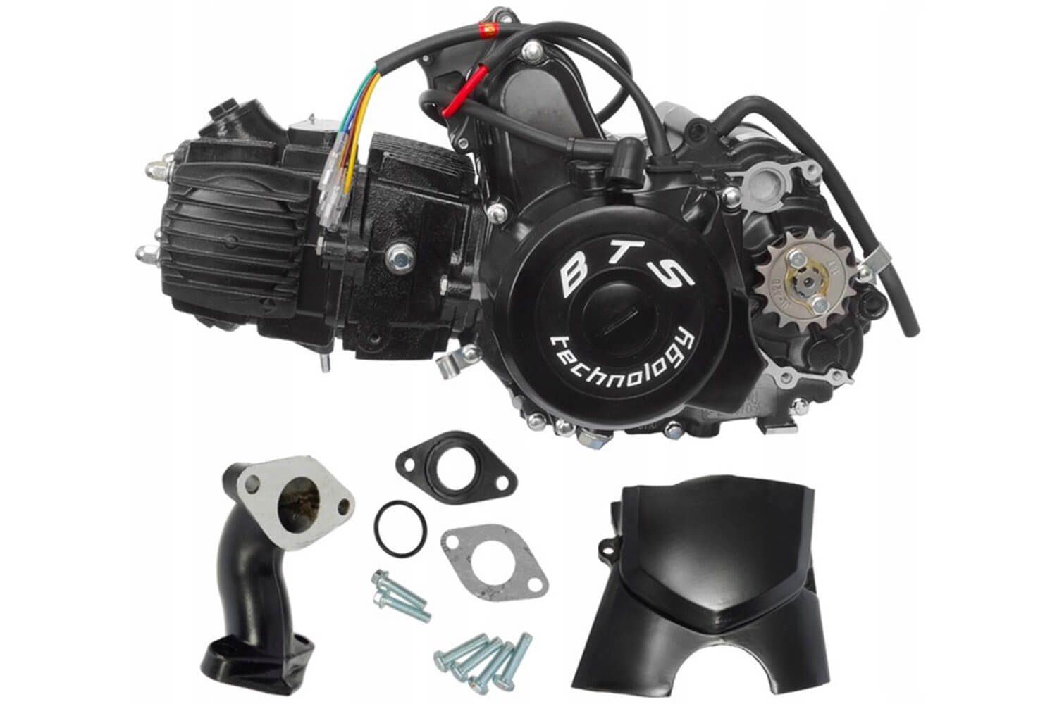 Complete motor 125 halfautomatisch met achteruit 3+1 voor 110, 125