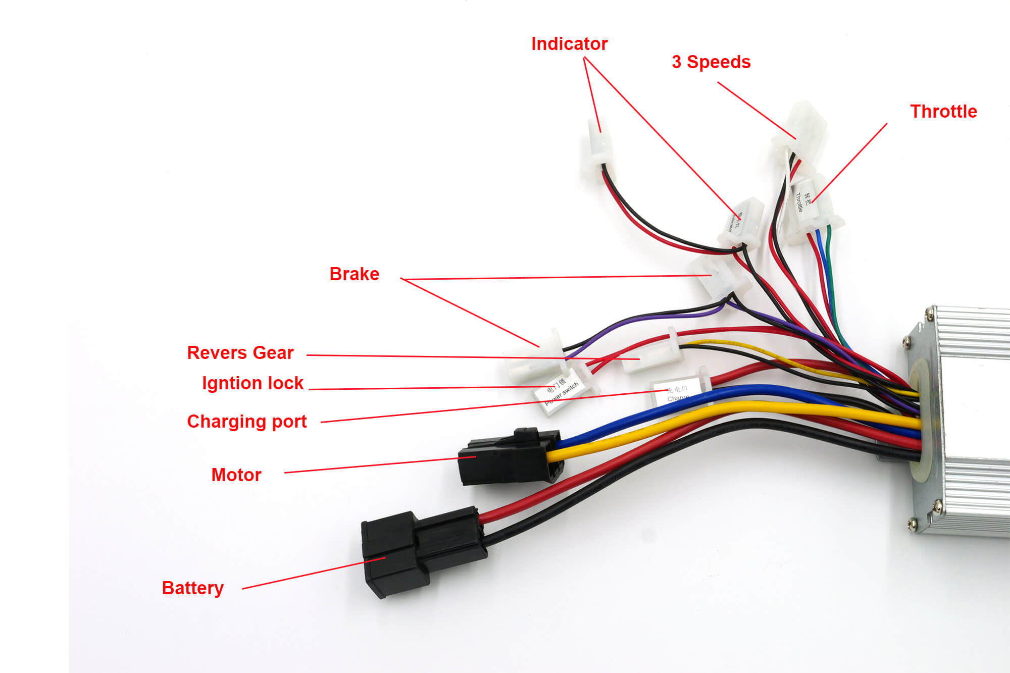 Controller for 1000W 36V Electric Dirt Bikes, Quads, Pocket Bikes with reverse gear