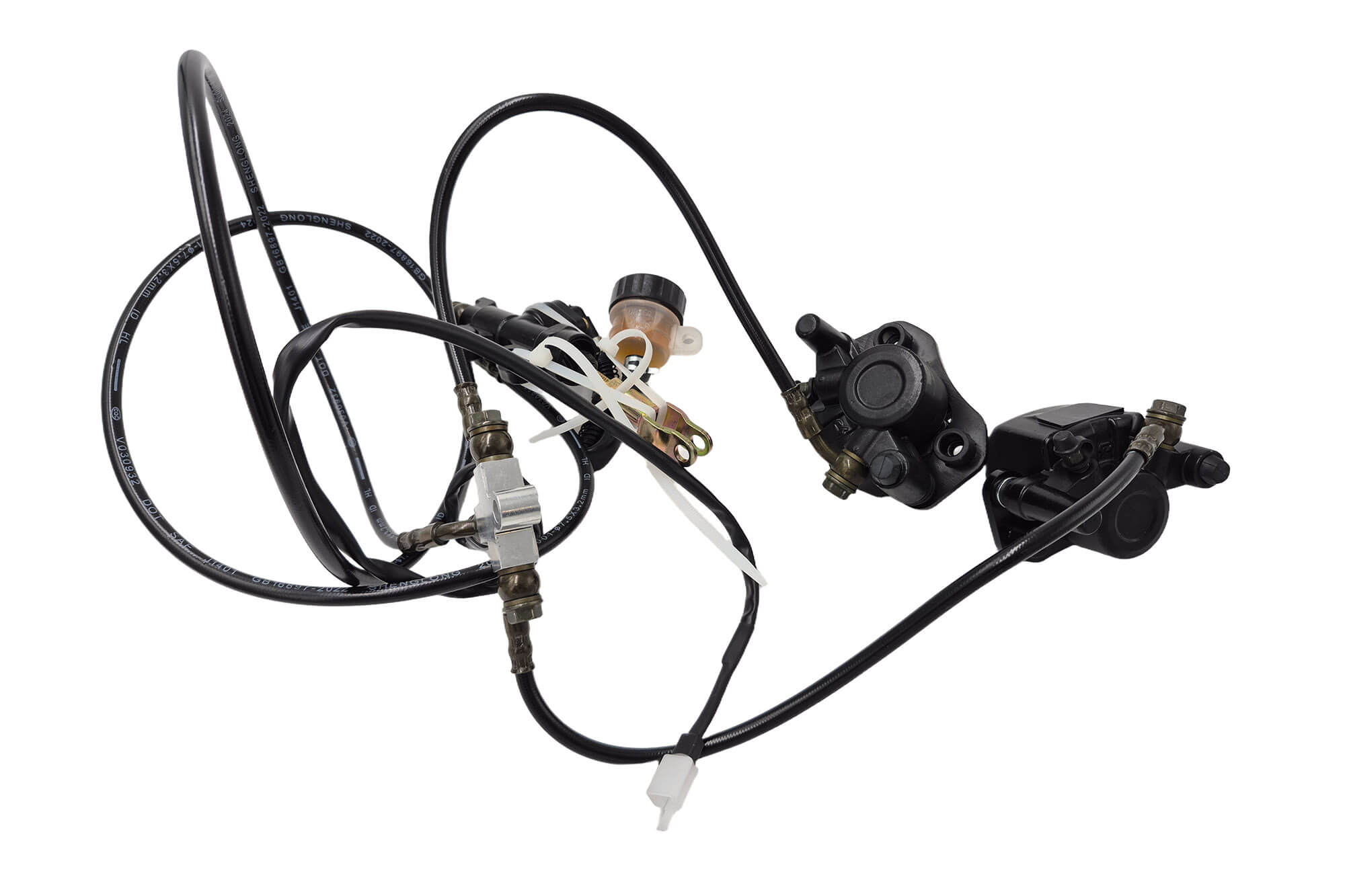 Hydrauliczny układ hamulcowy tylny z podwójnym zaciskiem hamulcowym do Elektrycznego Mini Quada, Buggy