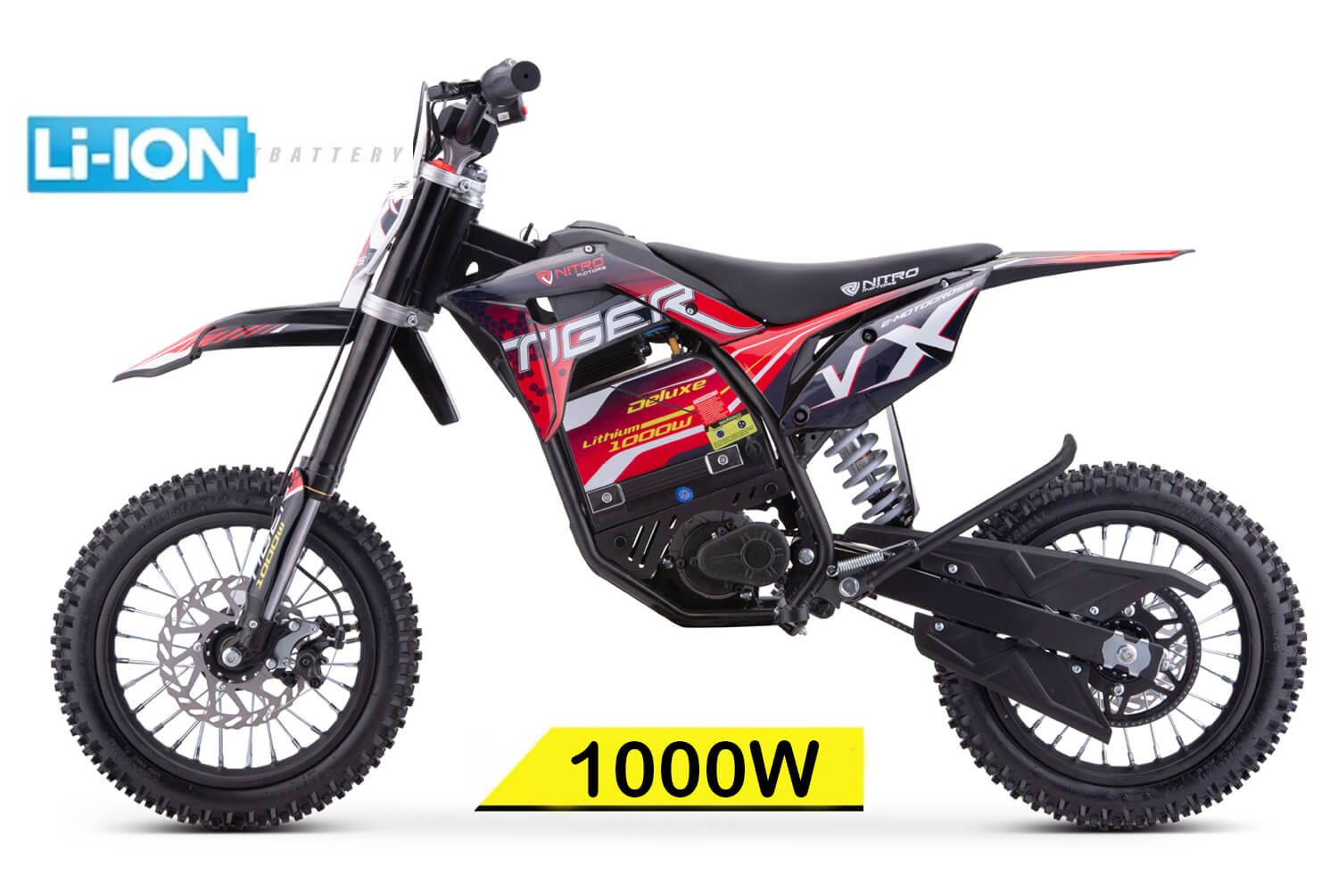 Tiger VX 1000W 36V LI-ION Electric Dirt Bike Big Wheels