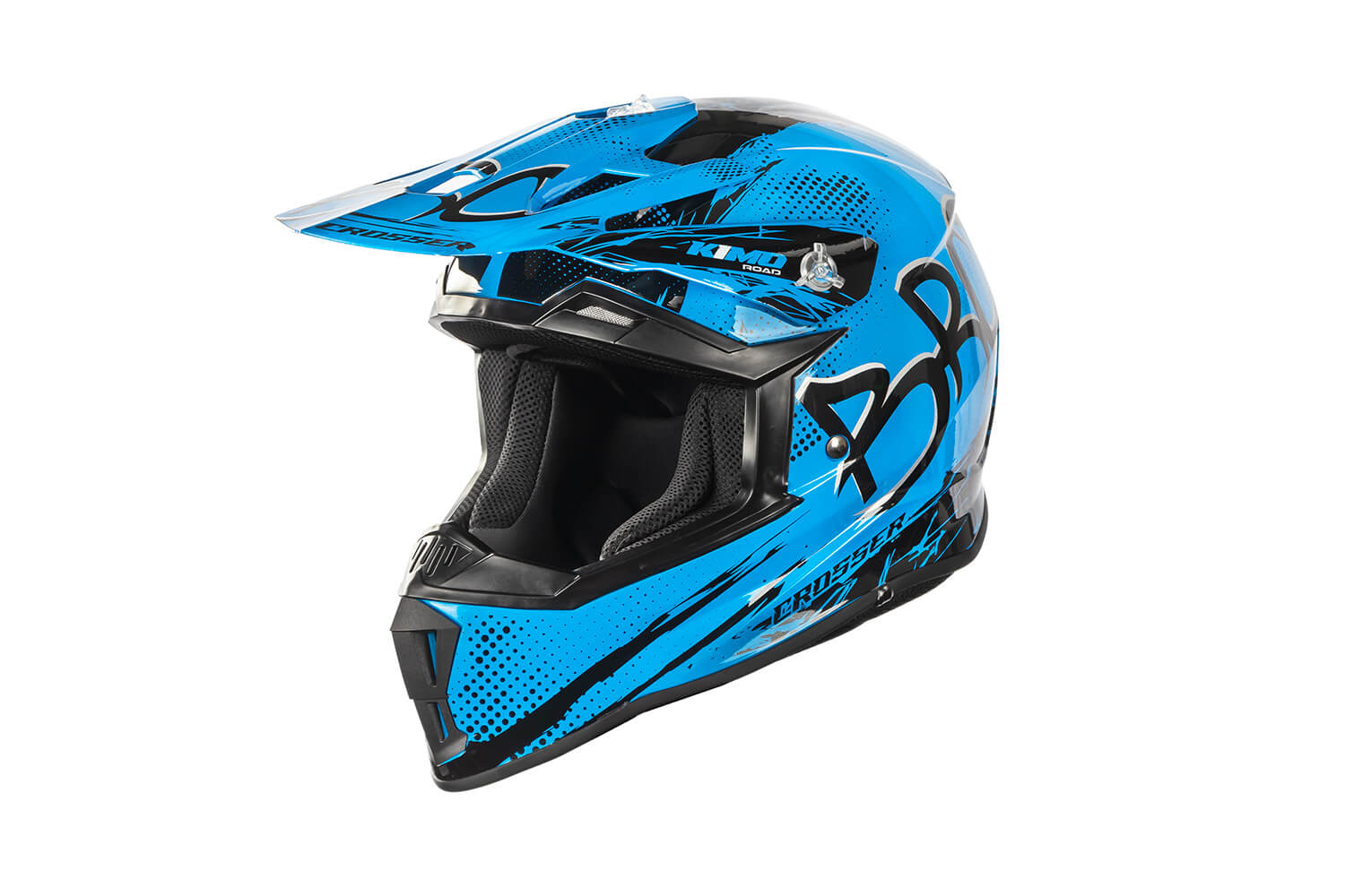 Wow! Youth Kids Motocross BMX MX ATV Dirt Bike Helmet HBOY Shark Blue, Goggles, Skeleton Blue Glove Bundle